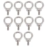 QUMIIRITY 10 Pcs M6 304 Stainless Steel Lifting Eye Nuts Ring Threaded Heavy Duty Eye Screws for Industrial Rigging and Marine Applications