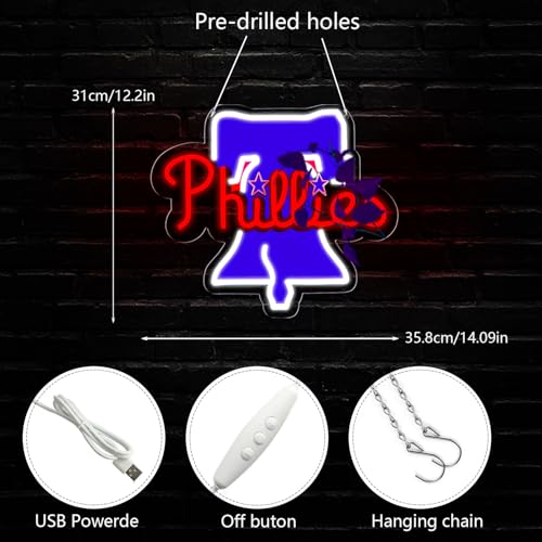 Image of Pugna Baseball Neon Signs for Wall Decor Baseball Neon Lights for Bedroom Led Signs Suitable for Dormitory Man Cave Christmas Gift