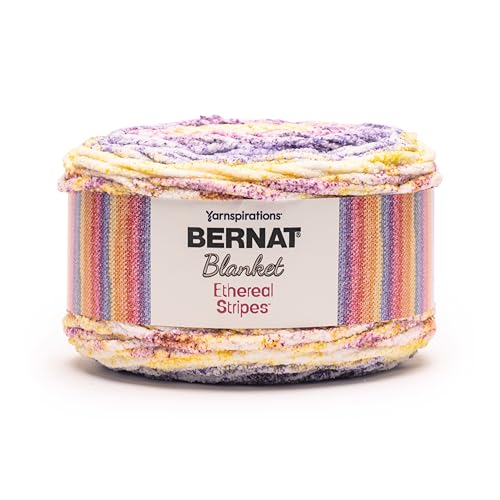 Image of Bernat Blanket Ethereal Stripes Nightshade Yarn - 2 Pack of 300g /10.5oz - 100% Polyester - #6 Super Bulky - 220 Yards - Knitting /Crochet