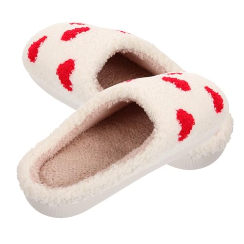 Homoyoyo Intérieur Coton Pour Couples Pantoufles Avec Motif Cœur Chauds Et Confortables Pour Hiver Adaptés Aux