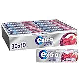Extra Professional White Himbeere Granatapfel, Zuckerfreier Kaugummi, Multipack mit 30x10 Dragees, Für frischen Atem