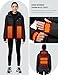Women's Heated Puffer Jacket With 12V Battery Pack-Insulated Water-Resistant Hooded Hand-Heating Electric Heated Jacket