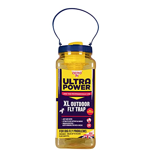Zero In Ultra Power XL Outdoor Fly Trap Reusable Outdoor Use Holds up to 40 000 Flies Poison-Free