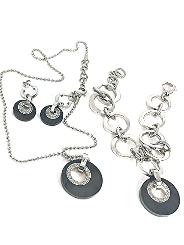 Conjunto de ONYX de plata anti-deslustre: joyas elegantes hechas a mano para mujer