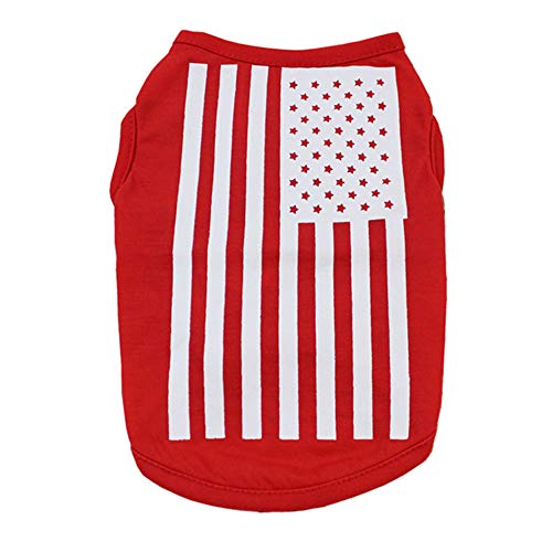 Alroman Dogs American Flag Shirts Red Vest Stars and Stripes Clothing for Dogs Cats Tee L Dog Vacation Vest Female Dog T-Shirt Puppy Summer Clothes Girl Polyester Shirt Dog Cat Pet Small Apparel