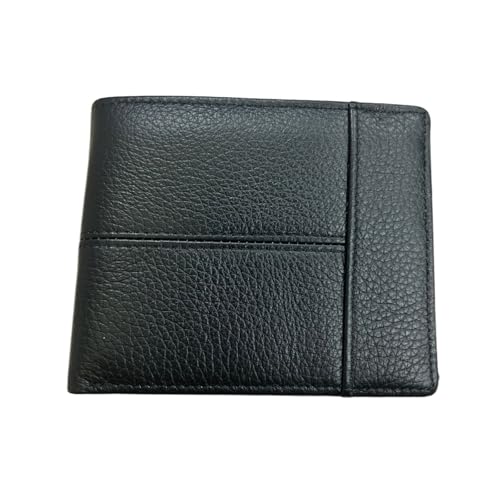 Cartera de cuero con monedero para hombre que evita billetes doblados y monedas sueltas 8064