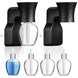 2 Pieces Wall Plug-in Diffuser Fragrance Plug with 4 Pieces Empty Bottles for Spreading Essential Oils Home Bathroom (Black)