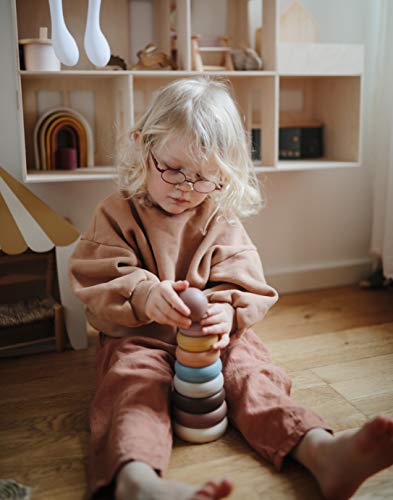 mushie Stapeltoren met ringen, stapelringen, toren met 8 ringen, voor baby's en kinderen, veilig, hoogwaardig en… - Image 5