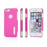 iPhone 6S Case, Emixc Thin Dual Layer Hybrid Protective Case for iPhone 6 and iPhone 6S (Hot Pink/White)