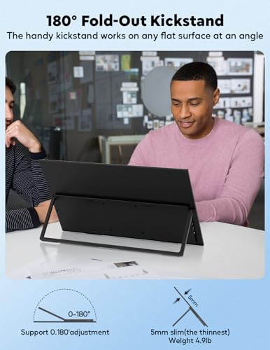 HONGO 23.8" Portable Monitor for Laptop 100HZ-Portable Screen Audio