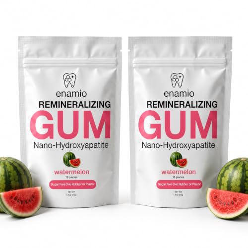 Image of Enamio Remineralizing Gum, Nano Hydroxyapatite Gum, Xylitol Gum Watermelon 2 Pack