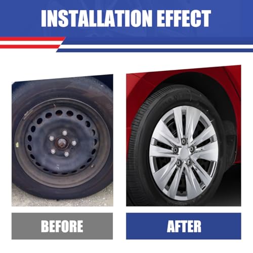 Image of Winjet 16 Inch Premium Hubcaps Replacement for Nissan Sentra 2020-2025 Wheel Rim Covers, [Only Fit Iron Hub & Steel Wheel] Snap On Installation (16 Inch Pack of 4, Chrome)