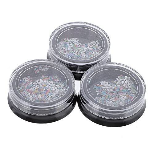 WOFASHPURET Colorful Snowflake Nail Art Sequins Glitter Confetti for Manicure Nail Decorations for Holiday Nail Designs and Crafts