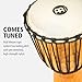 Meinl Percussion Djembe Drum African Hand Drum Instrument for Adults — NOT MADE IN CHINA — Mahogany Wood / Natural Head 12