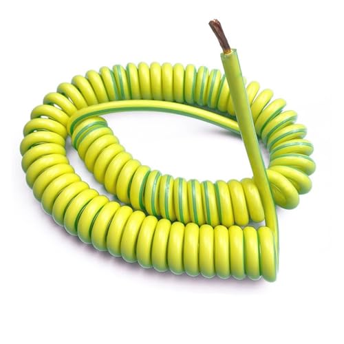 Cable espiral telescópico con resorte, Cable de un solo núcleo 20AWG 13AWG 7AWG Cable de tierra Cable telescópico con núcleo de cobre(Stretch 5 Meters 20 AWG 0.5mm2)