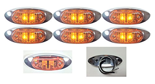 Luces LED de marcador ámbar 4 x 1.5 pulg. (6 unidades)