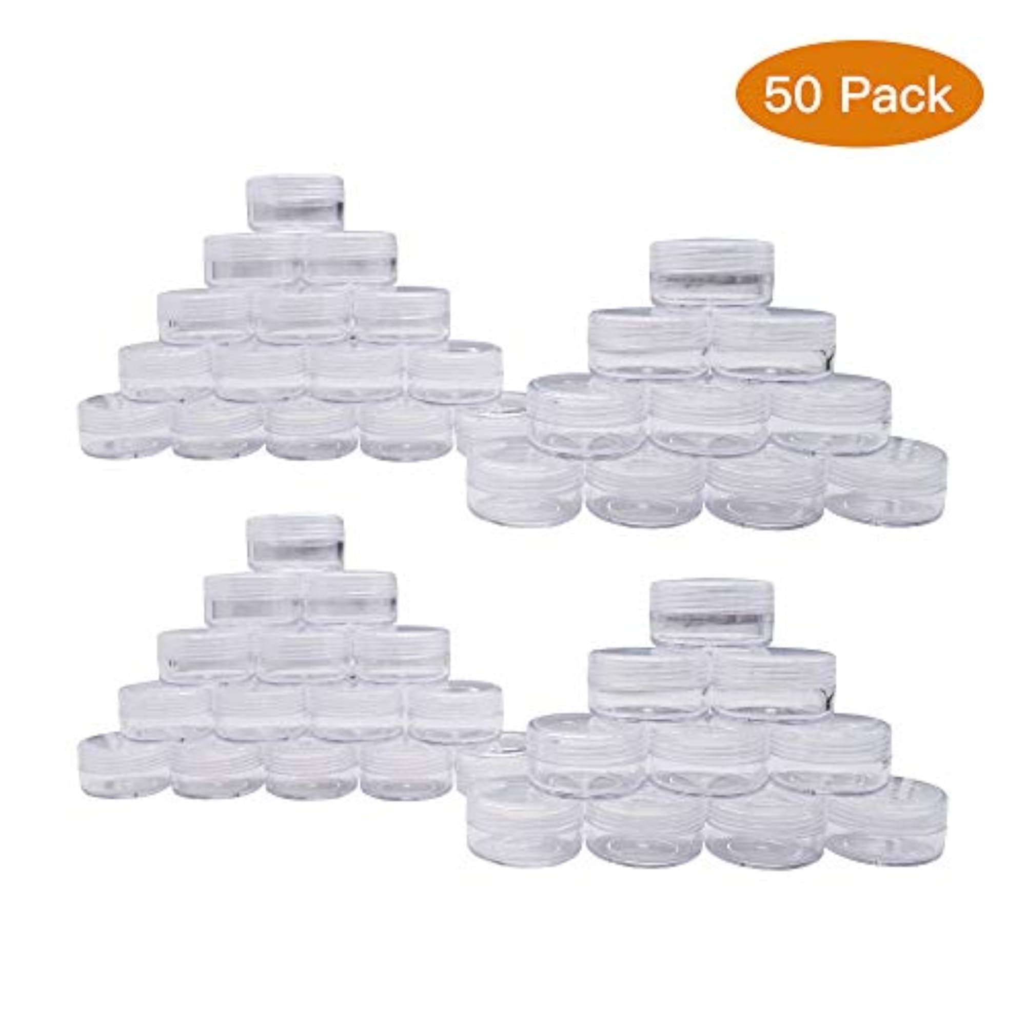 10 Gram Plastic Pot Jars, 50 Pcs, Cosmetic Containers