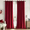 Woaboy Velvet Curtains 90 Drop Red Curtain for Living Room Thermal Blackout for Bedroom Luxury Eyelet Drapes Super Soft Window Treatment Insulated Soundproof & Room Darkening W 46 x L 90 2 Panels