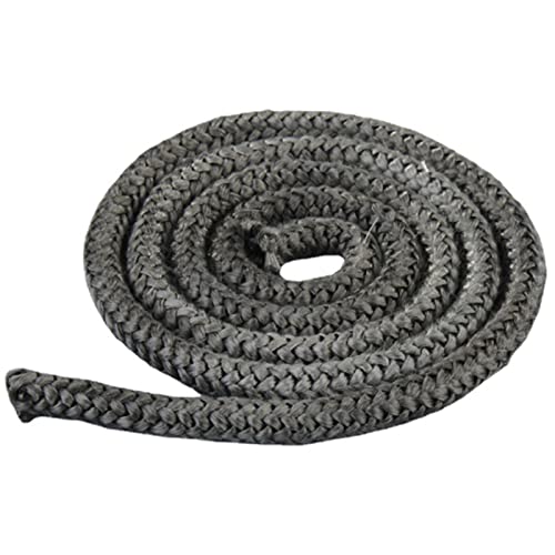 Cuerda de sellado para horno, longitud de 2,5 m, junta redonda, cable de fibra de vidrio ignífugo, gris grafito, junta para puerta de chimenea, resistente al calor hasta 550 °C (diámetro: 6 mm) Cover