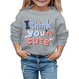 QJDFLL Geschenke Valentinstag MäNner Herbst und Winter Neue Valentinstag Modische niedlich Bedruckte Kapuzenpullover für Kinder(Grey,3-4 Years)