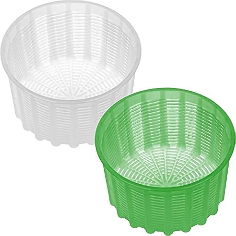 OFXDD Cheese Mold for Cheese Making - Cheese Molds for All Types Soft Cheese - Plastic Ricotta Basket 2 Pcs - Form Mold for Feta, Camembert, Ricotta, 20 oz Cover
