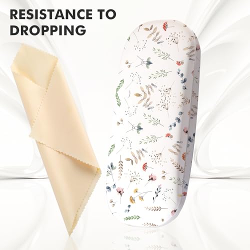 Image of Glasses Case Hard Shell,Portable Protective Eyeglasses Case, Eyeglass Holder Box with Cleaning Cloth, for men women