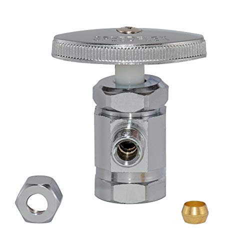 Eastman 1/4 Inch Od Compression X 1/2 Inch Fip Compression Multi-Turn Angle Stop Valve, Brass Plumbing Fitting, Chrome, 04129Lf #TOP4