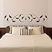 Wandtattoo Dekoration Wandaufkleber 100 x 21 cm Kopfteil klassisches Design mit Blättern und barockem Furnier Kopfteil Wand