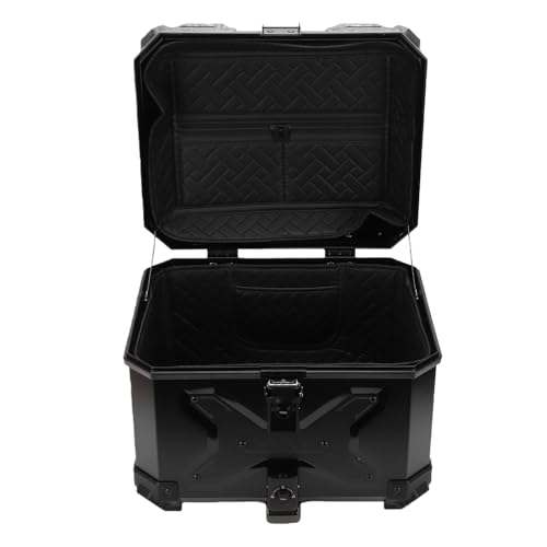 Baúl de moto 45L universal de aluminio con maletero trasero para casco 4