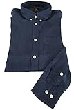 100% lino Lee 101 Camicia Uomo Piede de Poule Denim/Blu MOD 101 Button Down 100% Lino Regular Fit (L)
