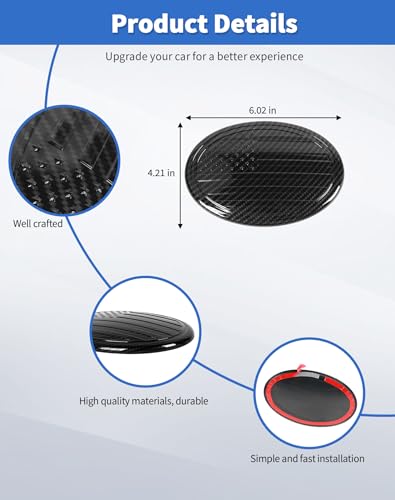 Image of for Toyota Grill Emblem Front Grille Badge Emblem Logo Cover Trim Fit for Toyota Series, for Camry, RAV4, Corolla, Tacoma, Highlander, 4Runner Series, 6x4.2 inches, Carbon Fiber