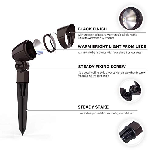 Malibu Equinox Led Low Voltage Floodlight 3 Watts Landscape Lights Outdoor Spotlight Waterproof Lighting For Driveway, Yard, Lawn, Flood, Garden, Outdoor Lighting 8409-1607-01 #TOP2