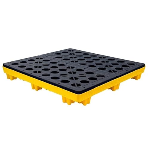 XLIHAWY Modular Spill Containment Tray, Polyethylene Paint Bucket Tray, Non Skid Plastic Containment Platform, Leakproof Detachable for Industrial Uses(B-120x120x18cm)
