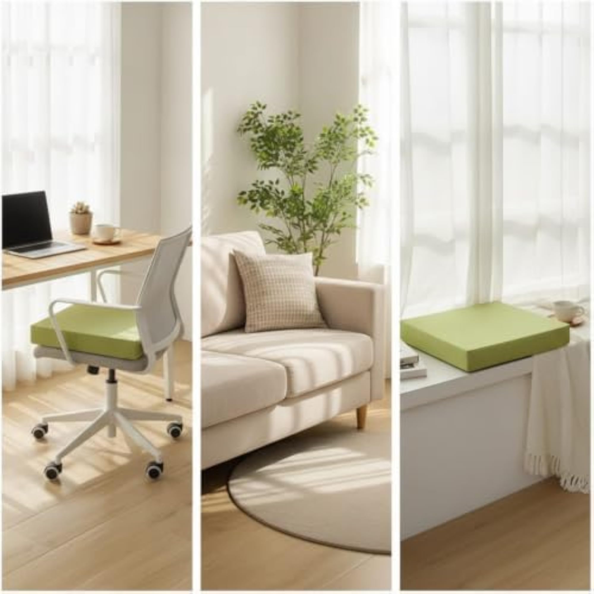 Brown High-Density Chair Cushion with Ties