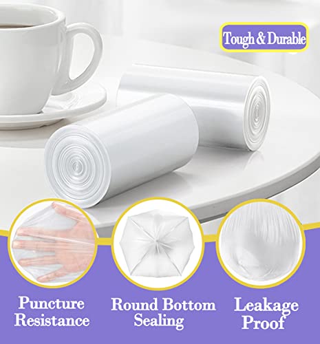 Image of 3 Gallon 120pcs (Fit 3-3.2 Gal) Small Clear Trash BagsPlastic Strong Clear Garbage Bags,Bathroom Trash Can Bin Liners,Waste Basket Liner,Fit 10-13 Liter, 3 Gallon,3.2Gallon