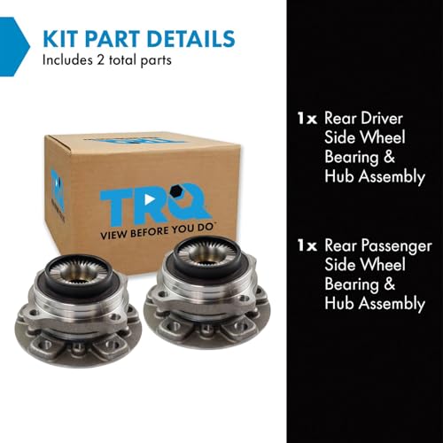 Image of TRQ Rear Left and Right Wheel Bearing and Hub Assembly Set 2 Piece Compatible with 2013-2016 BMW M5 2012-2018 M6 2014-2019 M6 Gran Coupe