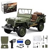 rc jeep 🚙 ​​Bezwinge jedes Terrain mit Allradantrieb: Steuere einen robusten, 1:14-Simulations-Jeep, der für Abenteuer entwickelt wurde. Sein leistungsstarker Allradantrieb und das Zweiganggetriebe (6,9 km/h & 2,3 km/h) sorgen für atemberaubende Geschwindigkeiten auf ebener Strecke und unglaubliches Drehmoment, um steile Hügel und unwegsames Gelände mühelos zu meistern.
