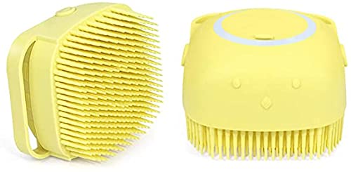 FUNLOVE , Champú suave para perros, cepillos de acicalamiento para mascotas Cepillo de silicona para masaje corporal de baño, cepillo para ducha de baño avec distributeur de jabón Cover