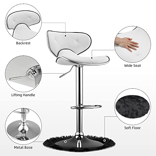 Simflag Bar Stools Set Of 2, Swivel Bar Stools With Backs, 360Lbs Capacity Adjustable Height Bar Chairs From 24" To 44" Bar Chairs Set Of 2 For Home,Kitchen Island, Bar #TOP4