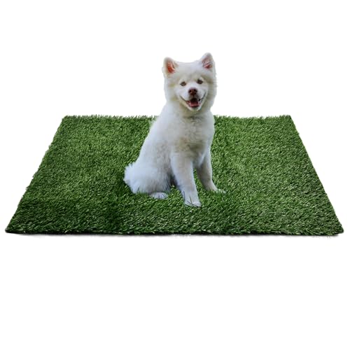 Image of Dog Grass Mat, Synthetic Turf for Indoor /Outdoor Puppy Potty Training Durable, Drainable & Easy-Clean Pet Bathroom Mat for Small to Large Dogs Grass Only (34.6 inchx22.5 inch)