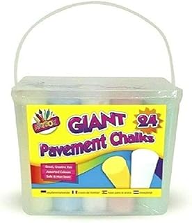 24 Pcs Kids Jumbo PAVEMENT CHALKS | in 5 Assorted Colours | Giant Street Chalks