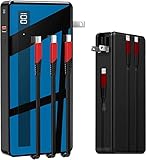 Gran capacidad y compacto: gran capacidad de 15000 mAh, se puede transportar en aviones. Puede cargar un iPhone 11 unas 2,9 veces, y el iPhone 12 puede cargarse unas 3,5 veces, y el Huawei P10 se puede cargar aproximadamente 2,8 veces. Solo pesa 300 g. Se puede guardar fácilmente en una bolsa