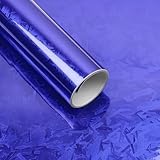 Lypumso Forged Carbon Fiber Vinyl Wrap, Gloss Holographic Chrome Mirror Car Wrap Vinyl DIY Auto Sticker Decal Film Sheet with Bubble Free Air Release (Blue, 1ft x 5ft)