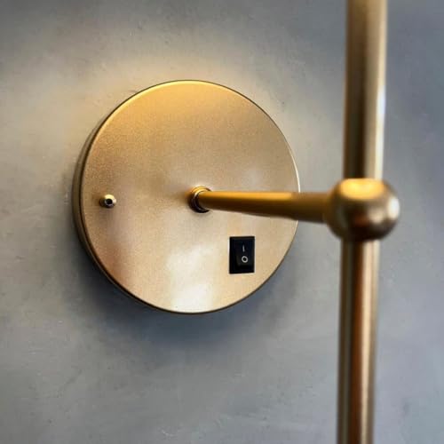 Arandela De Parede Em Aluminio Com Interruptor Cupula Tecido Algodao Soquete E27 Bivolt (Dourado com