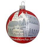 Photo Gallery mgc24 pallina per albero di natale, in vetro dipinto a mano, Ø 8 cm, motivo chiesa di thomaskirche, rosso Photo Gallery mgc24 pallina per albero di natale, in vetro dipinto a mano, Ø 8 cm, motivo chiesa di thomaskirche, rosso