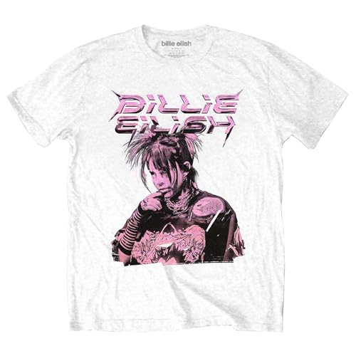 Billie Eilish T Shirt Purple Illustration Official Unisex White Size XL