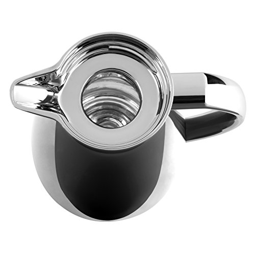 Emsa Campo Stainless Steel Thermal Carafe With Glass Liner, 34 Oz, Chrome #TOP2