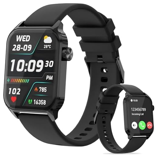 TRAUSI Smart Watches für Damen Herren, 1,8 Zoll HD Smartwatch mit 120 Sportmodi, Herzfrequenz/Schlafmonitor, IP67 Wasserdicht, Bluetooth Anruf & Musiksteuerung für iPhone/Android (Schwarz)