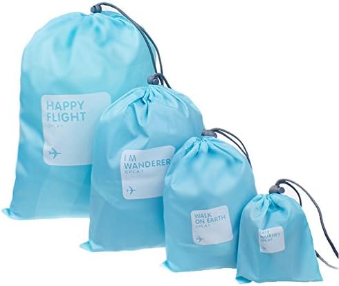 BINGONE Nylon 4-in-1 Drawstring Bags/Ditty Bag/Cord Bag Storage Travel Use 4 Size