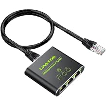 LiNKFOR Ethernet Splitter 1 in 3 Out,1000Mbps High Speed Splitter RJ45 Network Extension Connector with USB Type C Cable Gigabit Ethernet Switch Network Sharing for Cat8 Cat7 Cat6 Cat5 Cat5e